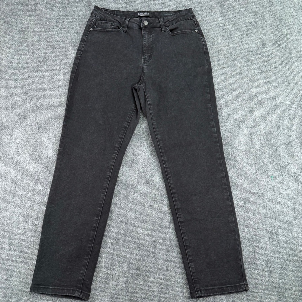 Judy Blue Jeans Womens Size 11/30 (Fits 30x27) Black Boyfriend Stretch Denim